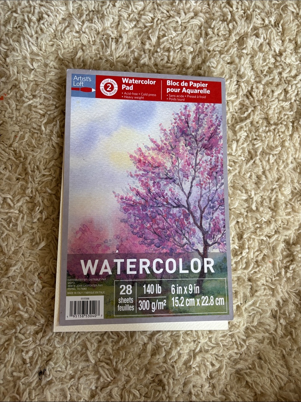 Pink Watercolor Pad – 140 lb, 6 x 9 in
